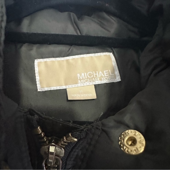 Michael Kors Coat Olive Green Faux Fur Hood Women's Medium - Picture 6 of 13